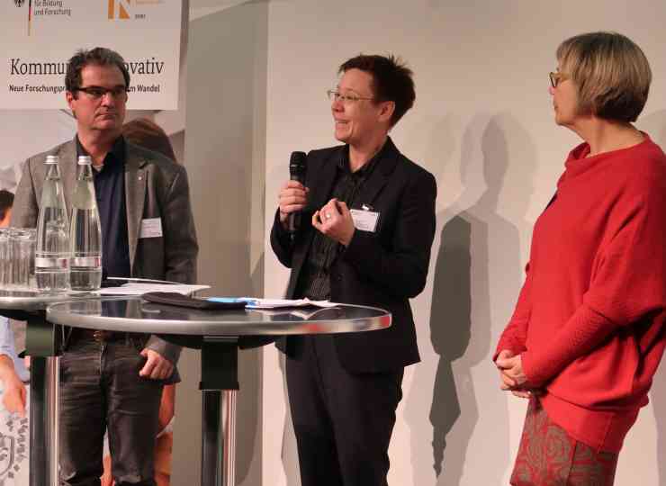 Dr. Uwe Ferber (STADTLAND GmbH), Dr. Vera Grimm (BMBF), Katrin Fahrenkrug (KomKomIn)