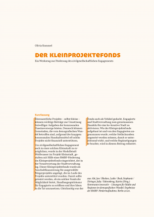 Der Kleinprojektefonds