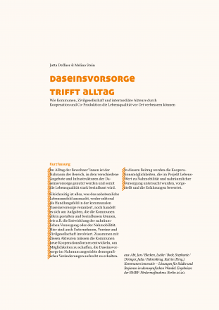 Daseinsvorsorge trifft Alltag