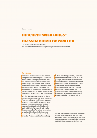 Innenentwicklungsmaßnahmen bewerten