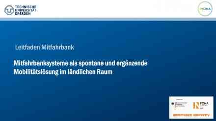 Mitfahrbanksysteme als spontane und ergänzende Mobilitätslösung im ländlichen Raum